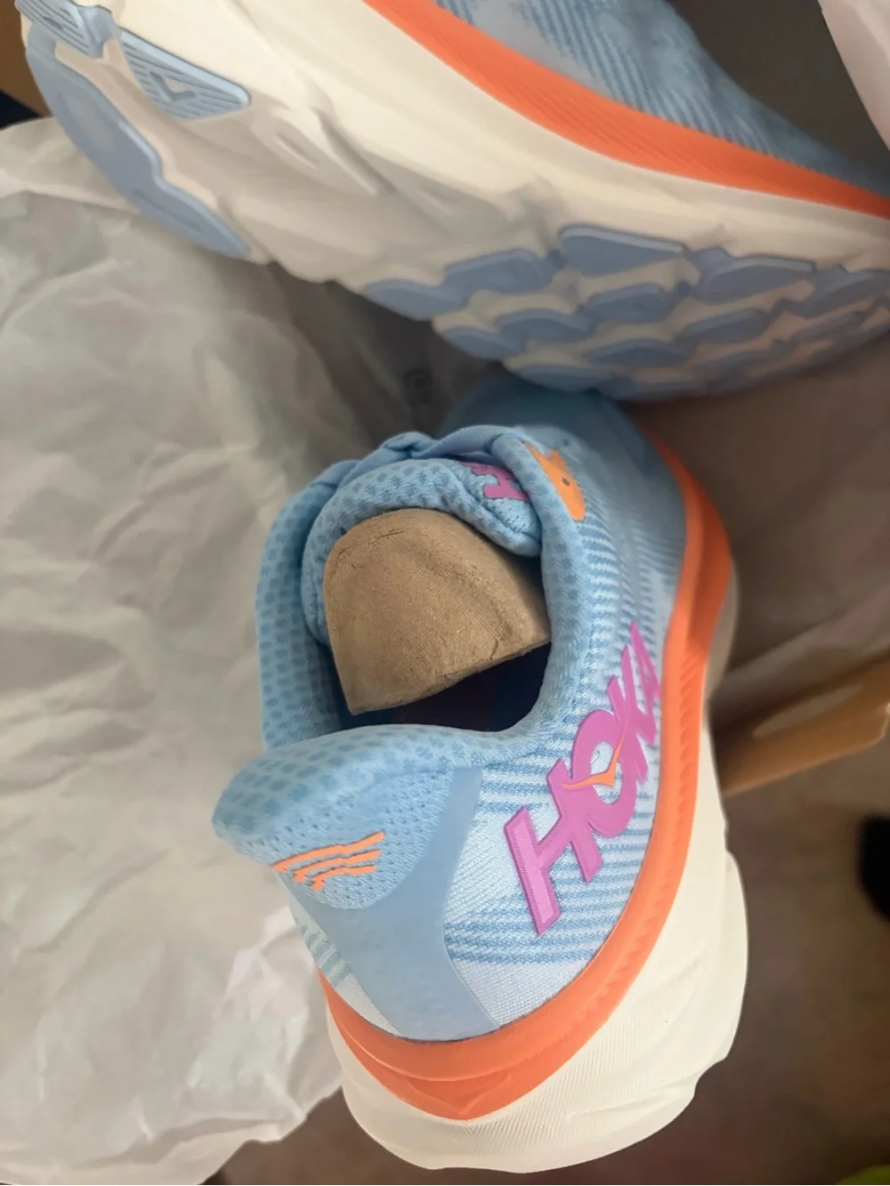 Hoka Light Blue and Peach Women's Running Shoe - Picture 7 of 8